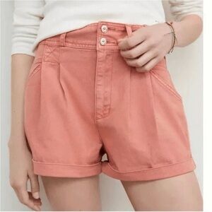 Anthropologie Pilcro Coral Pleated High Rise Shorts - Size 27